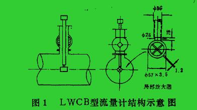 圖 1 L W C B型 流量 計結構 示意 圖