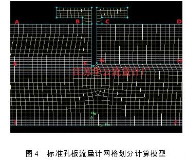 圖 4   標準孔板流量計網(wǎng)格劃分計算模型 