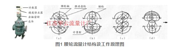 圖1 腰輪流量計結構及工作原理圖