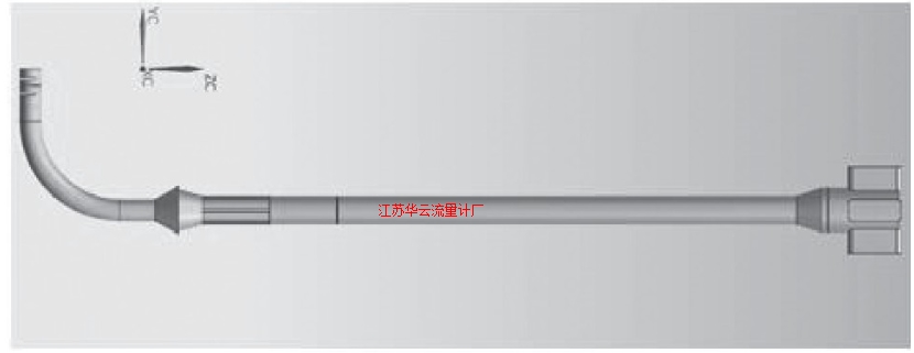 圖2 旁路管流量計(jì)水體模型Fig.2 Water model of bypass tube flowmeter