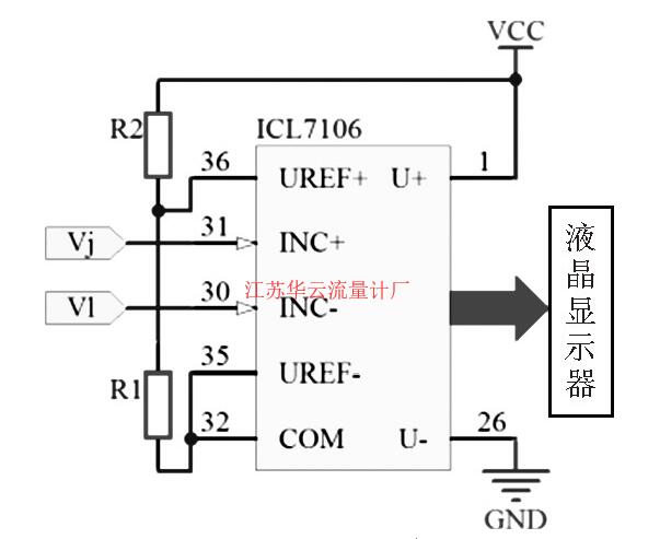 圖6 差分及顯示電路示意